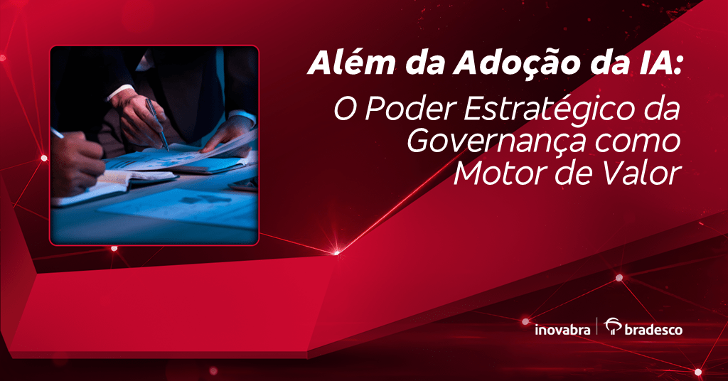 Arte oficial do evento Além da Adoção da IA: O Poder Estratégico da Governança como Motor de Valor